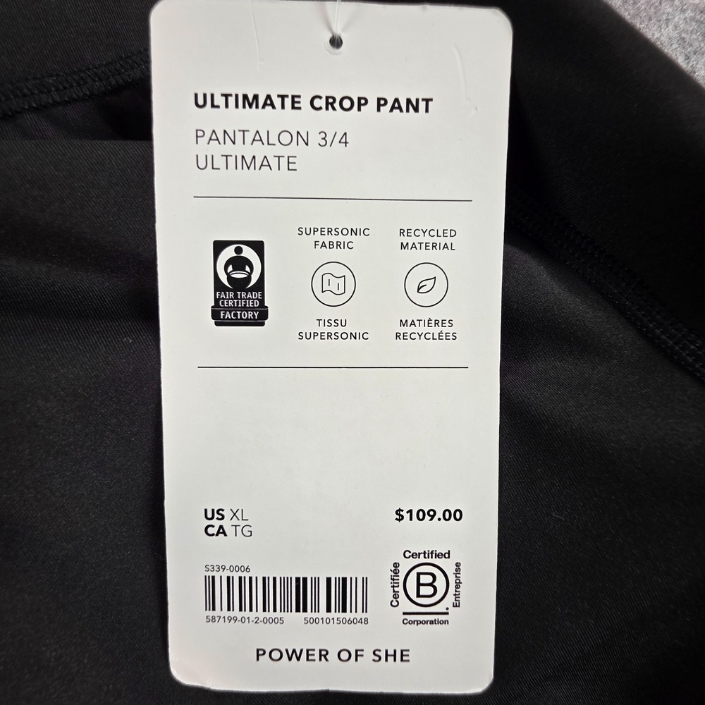 NWT ATHLETA Ultimate Crop Pant XL Extra Large | Black #587199 NEW - Picture 6 of 10
